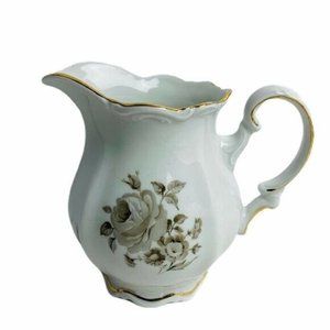 Mitterteich Creamer Gray Rose Vintage Bavaria Germany Grey Flowers Antique